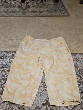 Lane Bryant Cream and Beige Tie-Dye Capris